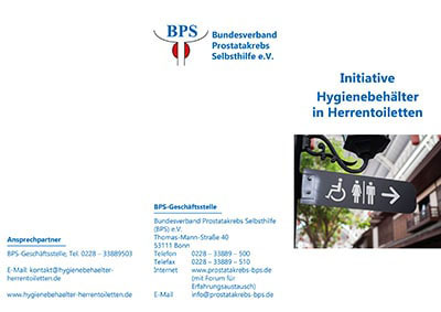 Flyer Initiative Hygienebehälter in Herrentoiletten BPS e.V.